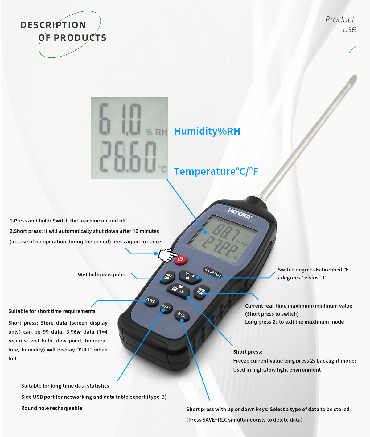 HygroBug™ Temperature & Humidity Meter
