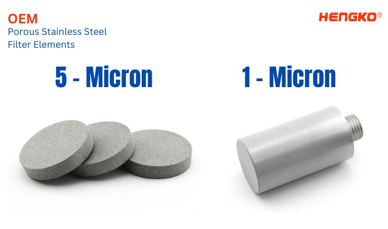 5 micron vs 1 micron Porous Stainless Steel Filter Elements