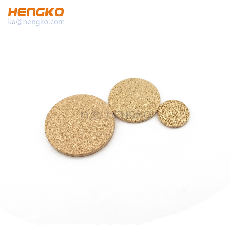 Porous sintered brass copper bronze components filter with geometries  specifically designed for a particular function or