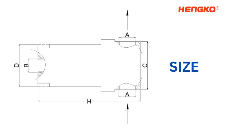 Size Diagram of High Pressure High Purify Gas Filter