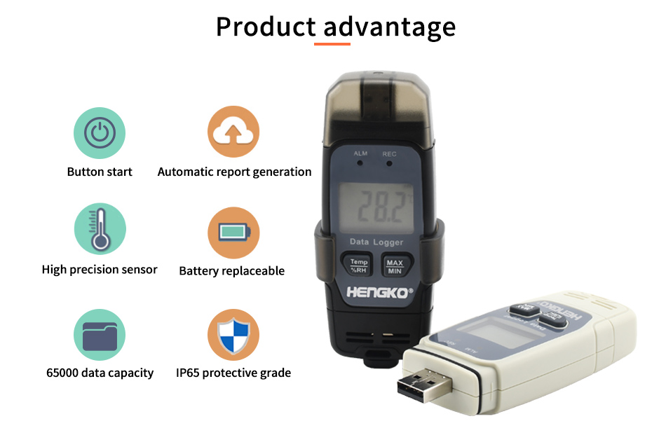 High-precision USB temperature sensor with relative humidity