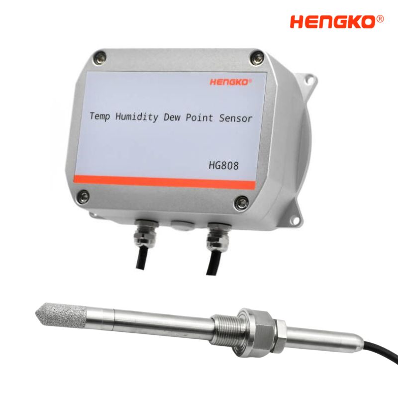 high temperature humidity transmitter with extended screw metal probe 200 degree